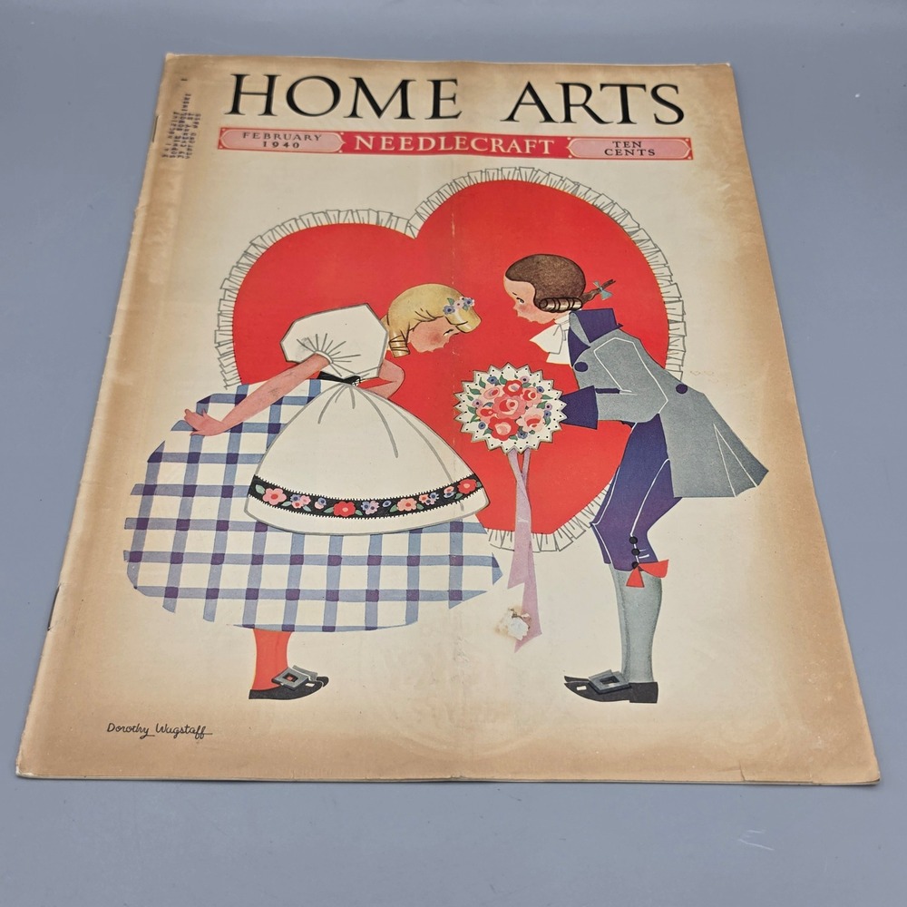 Home Arts Magazine February 1940 Tan Needlecraft Dorothy Wagstaff Vintage Decor